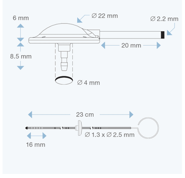 RE-1031 Flat Bottom Type Convertible Reservoir spec from Rycol Medical in Ireland