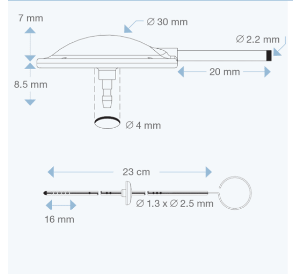 RE-2031 Flat Bottom Type Convertible Reservoir spec from Rycol Medical in Ireland