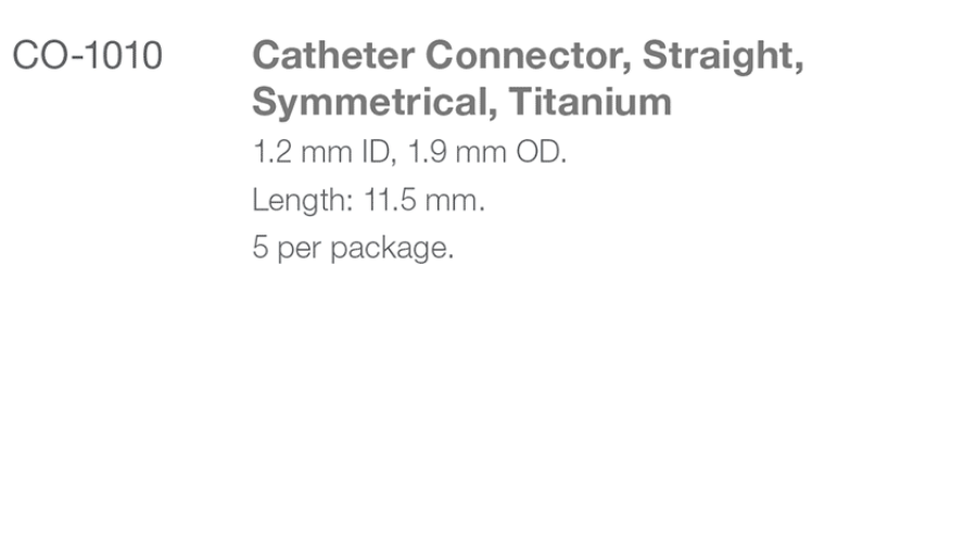 CO-1010 Symmetrical 2 Way Tuohy Needle Connector spec  from Rycol in Ireland