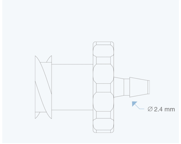 CO-LPS50 Luer-Lock 2 Way Tuohy Needle Connector drawing  from Rycol in Ireland