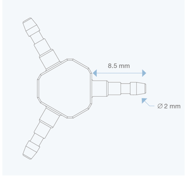 CO-3010 Tuohy 3 Way Needle Y Connector drawing  from Rycol in Ireland