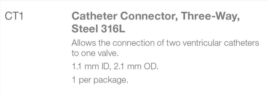 CT1 Tuohy Needle 3 Way T Connector spec  from Rycol in Ireland