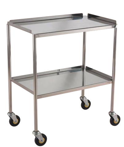 Stainless Steel Instrument Trolley Fixed Tray/Shelves available from Rycol Medical in Ireland