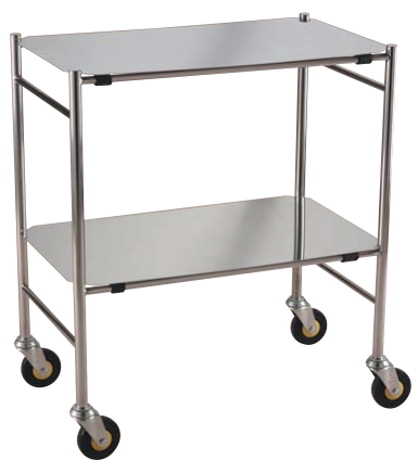 Stainless Steel Instrument Trolley Removable Shelves available from Rycol Medical in Ireland