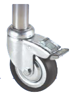 Stainless Steel Instrument Trolley Locking Castor Wheels available from Rycol Medical in Ireland