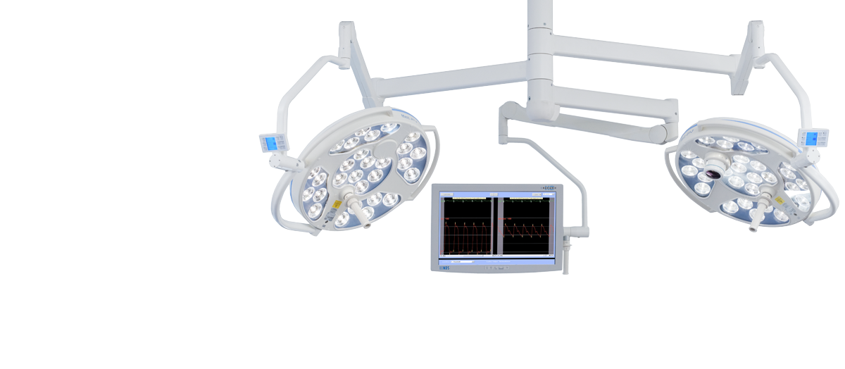  LED 3 and LED 3 OT-lights with camera and monitoravailable from Rycol Medical in Ireland